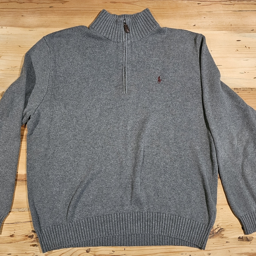 Polo by Ralph Lauren XL 1/4 Zip Sweater, Gray